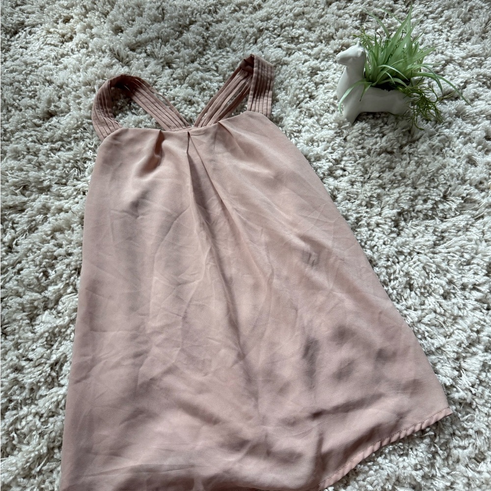 Pink Naked Zebra babydoll tank top fancy blouse, great for a summer party